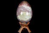 Polished Petrified Wood Egg - Rich Red Color #67756-2